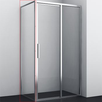 Душевая стенка WasserKRAFT Lopau 90 32S07-RP90 профиль Хром стекло прозрачное — фото 1, Боковые стенки