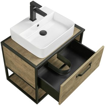 Тумба под раковину Aquaton Лофт Фабрик 65 1A242301LTDY0 подвесная Дуб кантри — фото 6, Тумбы под раковину