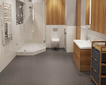 Керамическая мозаика StarMosaic Hexagon big Grey Matt FQ21016 25,6x29,5 см — фото 2, Мозаика