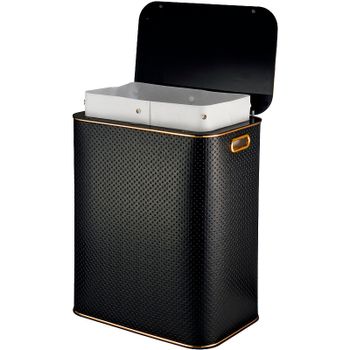 Корзина для белья Geralis PBG-S Punto Черная, кант Золото, большая — фото 3, Корзины для белья