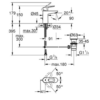 Смеситель для раковины Grohe BauLoop 23335000 Хром — фото 5, Смесители для раковины