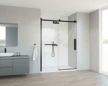 Душевая дверь Vincea Como Soft 150 VDS-1CS150CLB профиль Черный стекло прозрачное — фото 3, Раздвижные душевые двери