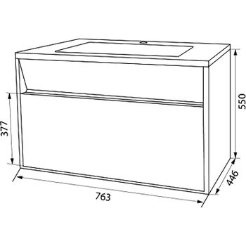Тумба с раковиной Iddis Esper 80 ESP80W0i95K подвесная Белая — фото 7, Тумбы с раковиной