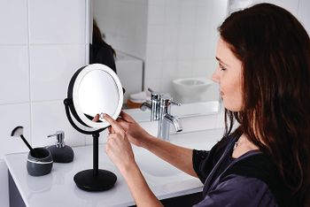 Косметическое зеркало Ridder Moana О3207510 с подсветкой с увеличением Черное — фото 2, Косметические зеркала