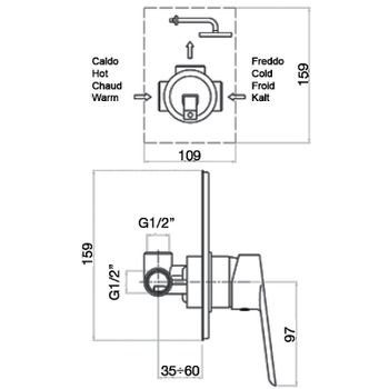 Смеситель для душа Webert Sax Evolution SE880101015 Хром — фото 2, Смеситель для душа