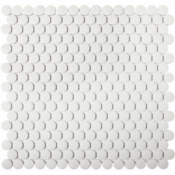 Керамическая мозаика StarMosaic Non-Slip Hexagon Penny Round White Antislip JNK81011 30,9x31,5 см — фото 1, Мозаика