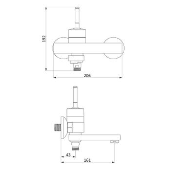 Смеситель для ванны Damixa Arc 291000200 Никель — фото 4, Смеситель для ванны