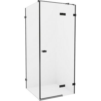 Душевой уголок New Trendy Avexa Black 100x110 R EXK-1593 профиль Черный стекло прозрачное — фото 1, Прямоугольные душевые уголки