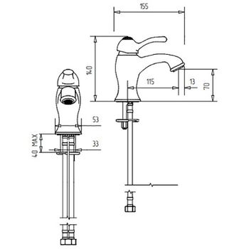 Смеситель для раковины Migliore Lem Swarovski 18877 Бронза — фото 2, Смесители для раковины