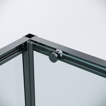 Душевой уголок Grossman Galaxy 140х80 120.K33.01.1480.42.00 профиль Графит сатин стекло прозрачное — фото 8, Прямоугольные душевые уголки