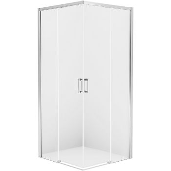 Душевой уголок New Trendy Prime Chrome 90х120 D-0296A/D-0303A профиль Хром стекло прозрачное — фото 1, Прямоугольные душевые уголки