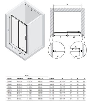 Душевая дверь New Trendy Prime Chrome 150 L D-0308A профиль Хром стекло прозрачное — фото 9, Раздвижные душевые двери
