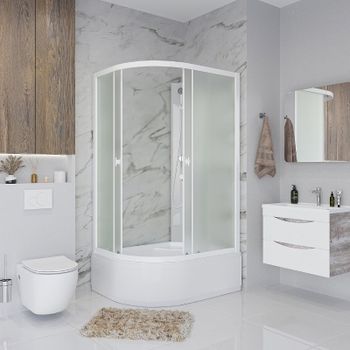 Душевая кабина Niagara Promo 110x80 R P110/80/40R/MT/BK без гидромассажа — фото 1, Душевые кабины