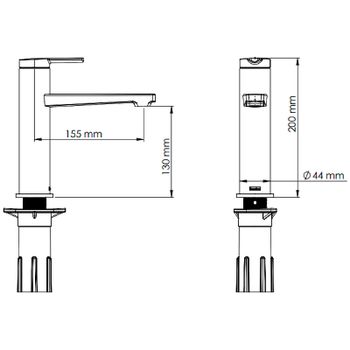 Смеситель для раковины Teska Liva Leo S E5414 Черный матовый — фото 4, Смесители для раковины