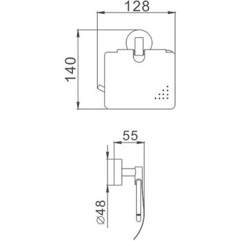 Держатель туалетной бумаги Haiba HB1703 с крышкой Хром — фото 2, Держатели туалетной бумаги
