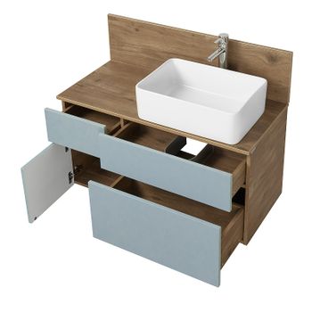 Тумба под раковину Aquaton Мишель 100 1A256901MIX30 подвесная Дуб рустикальный Фьорд — фото 10, Тумбы под раковину