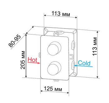 Душевая система RGW Shower Panels SP-6143-01 50140801-01 Хром — фото 5, Встраиваемые душевые комплекты