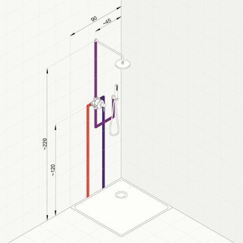 Душевая система Kludi Bozz 387363976 Черная матовая — фото 17, Встраиваемые душевые комплекты