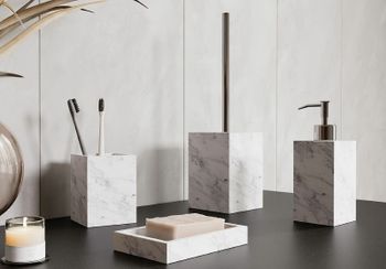 Ершик для унитаза WasserKRAFT Kammel K-9127 Белый мрамор Хром — фото 2, Ершики для унитаза