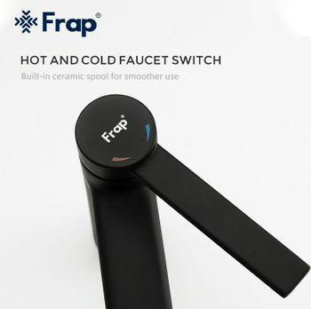 Смеситель для раковины Frap H67-6 F1067-6 Черный матовый — фото 6, Смесители для раковины
