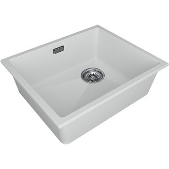 Кухонная мойка Paulmark Lumi 55 UNI-Skew LU55SK-WH Белая — фото 2, Кухонные мойки