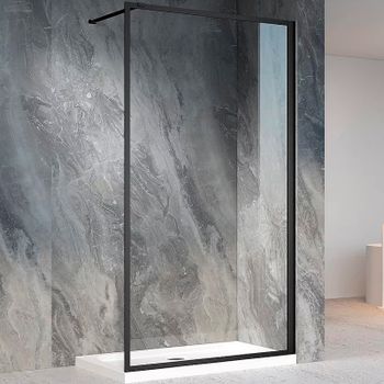 Душевая перегородка Veconi Korato KR-81В 70 KR81B-70-01-C7 профиль Черный матовый стекло прозрачное — фото 1, Душевые перегородки