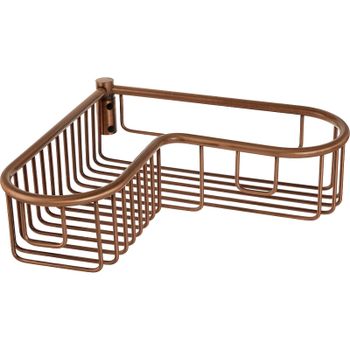 Полка корзина Migliore Complementi 22060 угловая Медь — фото 1, Полки для ванной и душа