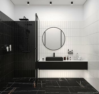 Керамическая плитка Decocer Liguria Black С0005596 настенная 7,5х30 см — фото 2, Керамическая плитка