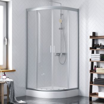 Душевой уголок Damixa Skyline 90x90 DX35WG-301-090MT профиль Хром матовый стекло прозрачное — фото 1, Душевые уголки четверть круга