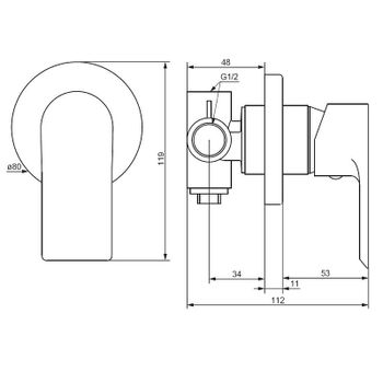 Смеситель для душа Damixa Apollo 477500300 Черный матовый — фото 5, Смеситель для душа