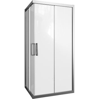 Душевой уголок STWORKI Карлстад 100x80 3GW014TTKK000 профиль Хром матовый стекло прозрачное — фото 1, Прямоугольные душевые уголки