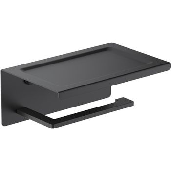 Держатель туалетной бумаги Schein Klimt 9245MB с полкой Черный матовый — фото 1, Держатели туалетной бумаги