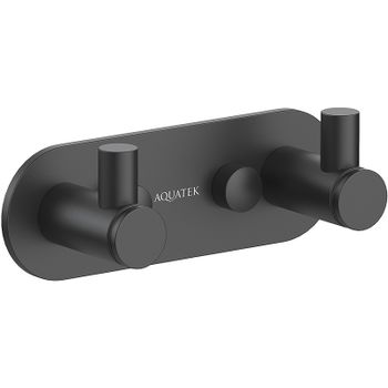Вешалка для полотенец Aquatek Европа AQ4102MB Черная матовая — фото 1, Крючки для полотенец