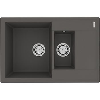 Кухонная мойка Lemark Ramza 760 9910041 Серый шелк — фото 1, Кухонные мойки