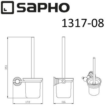 Ершик для унитаза Sapho Diamond 1317-08 Хром — фото 2, Ершики для унитаза