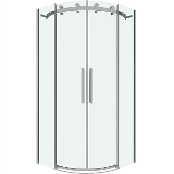 Душевой уголок Grossman Classic 100х100 301.K33.04.1010.10.00 профиль Хром стекло прозрачное — фото 1, Душевые уголки четверть круга