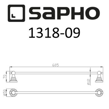 Полотенцедержатель Sapho Diamond 1318-09 Бронза — фото 2, Полотенцедержатели