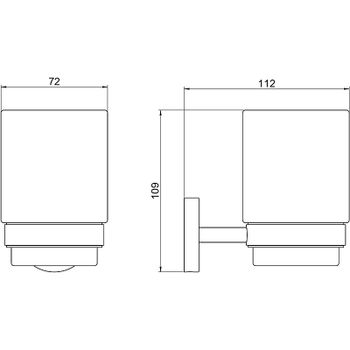 Стакан для зубных щеток Aquatek Бетта AQ4604CR Хром — фото 2, Стаканы для зубных щеток