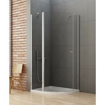 Душевой уголок New Trendy New Soleo Chrome 100х80 K-0421 профиль Хром стекло прозрачное — фото 2, Асимметричные душевые уголки