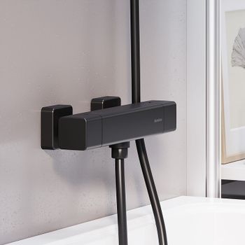 Смеситель для душа Damixa Gala 536000300 с термостатом Черный матовый — фото 2, Смеситель для душа