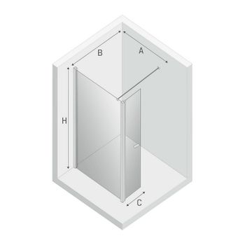 Душевая перегородка New Trendy New Soleo Black 70 K-0778 профиль Черный стекло прозрачное — фото 7, Душевые перегородки