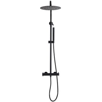 Душевая система Allen Brau Fantasy 5.11001-31 с термостатом Черная матовая — фото 4, Душевые стойки