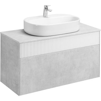 Тумба под раковину Aquaton Марбл 100 1A276301MH4C0 подвесная Слэйт Белый матовый — фото 1, Тумбы под раковину