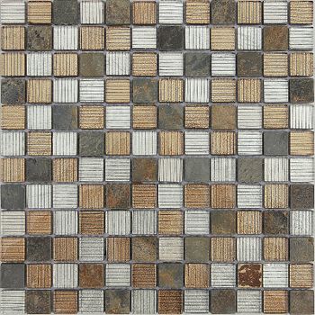 Мозаика Caramelle mosaic Naturelle 8 мм Alcantara Ruggine 29,8x29,8 см — фото 1, Мозаика