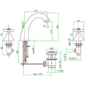Смеситель для раковины Webert Armony AM750101060 Медь — фото 2, Смесители для раковины