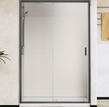 Душевая дверь Vincea City 120 VDS-5CT120CLGM профиль Вороненая сталь стекло прозрачное — фото 5, Раздвижные душевые двери