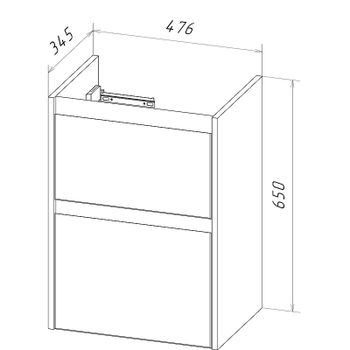 Тумба под раковину Lemark Combi 50 LM03C50T-Beton подвесная Бетон Белый глянец — фото 7, Тумбы под раковину
