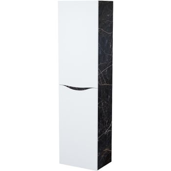 Шкаф пенал Iddis Cloud 40 CLO40B0i97 подвесной Белый матовый Черный мрамор — фото 1, Пеналы для ванной комнаты