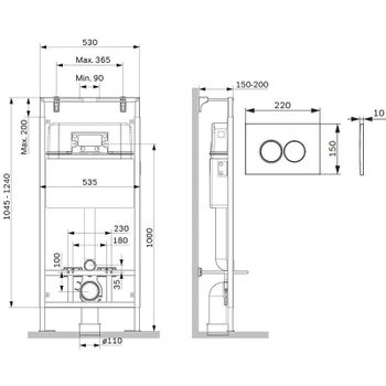 Инсталляция AM.PM MasterFit I012710.0151 для унитаза с клавишей смыва Хром глянцевый — фото 5, Инсталляции для унитазов