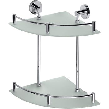 Стеклянная полка Bemeta Omega 104202142 угловая Хром — фото 1, Полки для ванной и душа